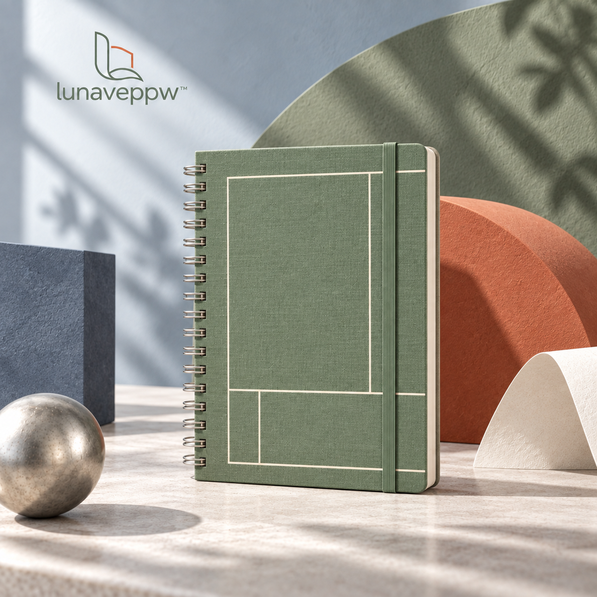 lunaveppw™ Sunday Edit Undated Weekly Planner — 7" × 9" Hardcover Agenda, 52 Weekly Spreads, Monthly Planning & Notes for Work, College and Home