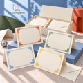 lunaveppw™ Color Frame Blank Note Cards & Envelopes — 24-Card Boxed Stationery Set, Abstract Border Designs for Thank-You Notes, Gift Messages and Everyday Correspondence